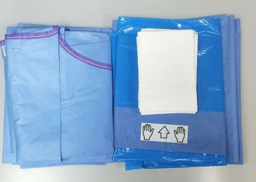Custome Vertical Isolation Surgical Packs with Tube Holder Hand Towels Disposable Isolation Pack