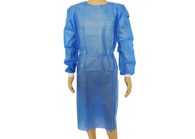 Blue Disposable Surgical Gown SMS Non Woven Isolation Gown Sterile With 20- 45g