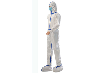 Breathable Antibacterial 65g Disposable Protective Coverall Skin Friendly