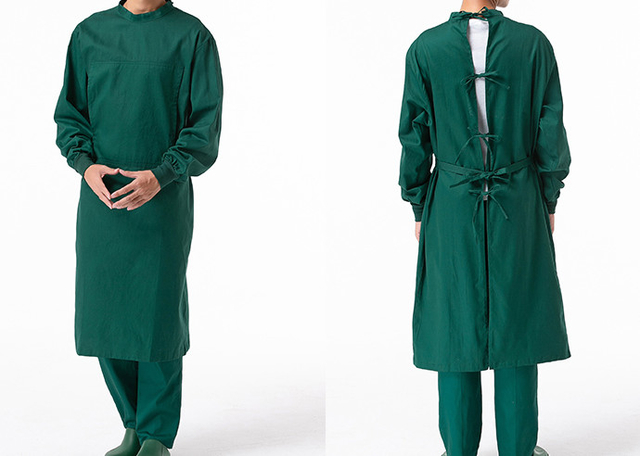 Reusable Poly Cotton Surgical Gown Autoclavable Reinforced Scrub Suits