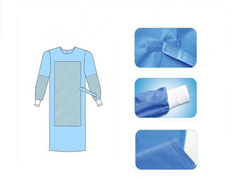 Surgeon Disposable Surgical Gown , Lab Blue Plastic Isolation Gowns PP PE Material